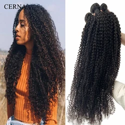 30 32 34 36 Inch Brazilian Kinky Curly Long Hair Bundles Hair Weave Natural Color 100% Human Virgin Hair 1 3 4 Hair Extensions
