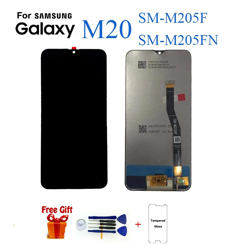 Для SAMSUNG Galaxy M20 SM-M205 M205F ЖК-дисплей сенсорный экран дигитайзер SM-M20 Pantalla ЖК-стекло