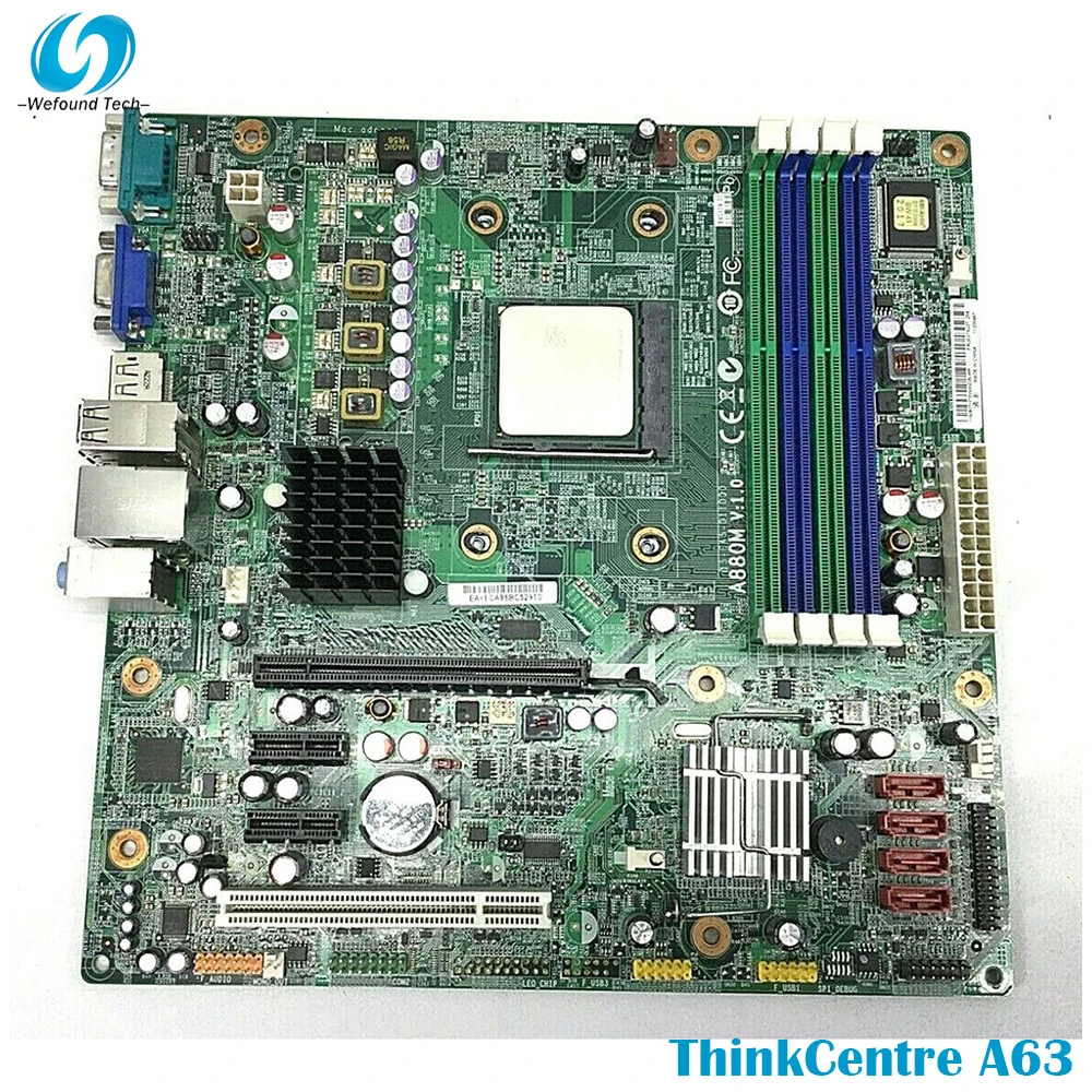 100% Working Desktop Motherboard For Lenovo ThinkCentre A63 M77 A880M V1.0 03T6227 RS880PM-LM System Board Fully Tested | Компьютеры и