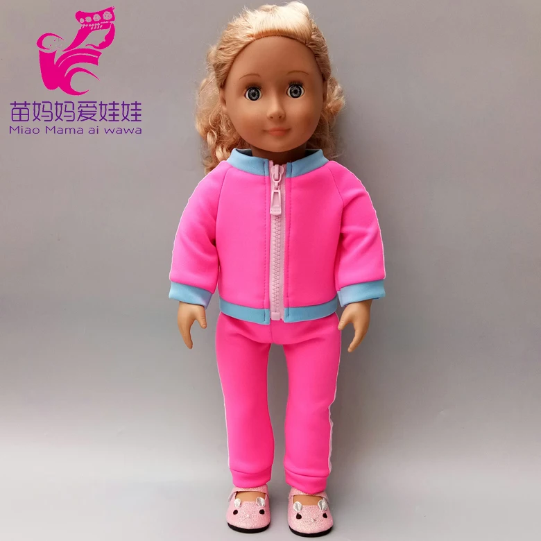 43 см детская кукольная одежда на молнии пальто с капюшоном брюки 1" американская кукольная одежда куртка