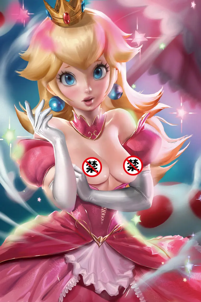 

Print silk or canvas Super Mario Bros Peach sexy game art poster 16x24 24x36 inch custom living room bedroom hanging picture