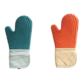 

Silicone Heat-Resistant Glove Cooking Barbecue Silicone Kitchen Microwave Mitten Oven Glove Anti-Slip Oven Mitt