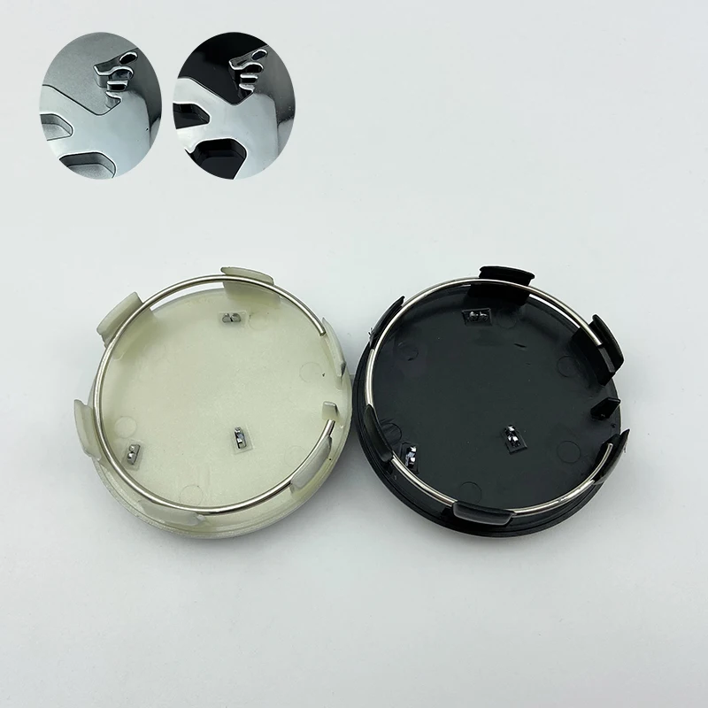 Tapas de llanta de coche para Peugeot, tapas de cubo de rueda, Logo, insignia, accesorios de estilo de coche, negro y plateado, 60mm, 4 Uds.