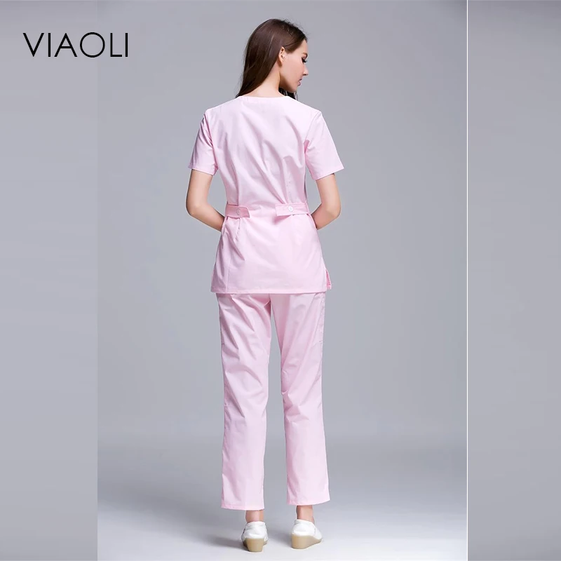 2017 Medicos Round neck Hospital Scrub Sets Beauty Salon Dental Clinic Working Uniforms Medical Gowns Nurses Doctor Clothes