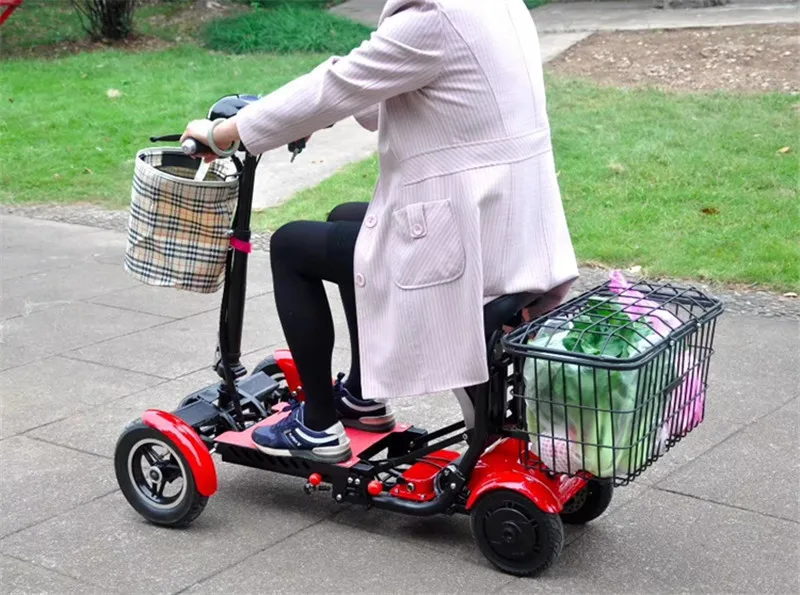 Daibot Electric Elderly Scooter 4 Wheels Electric Scooters 10 Inch 500W Foldable Electric Scooter For Disabled BlueBlackRed (2)
