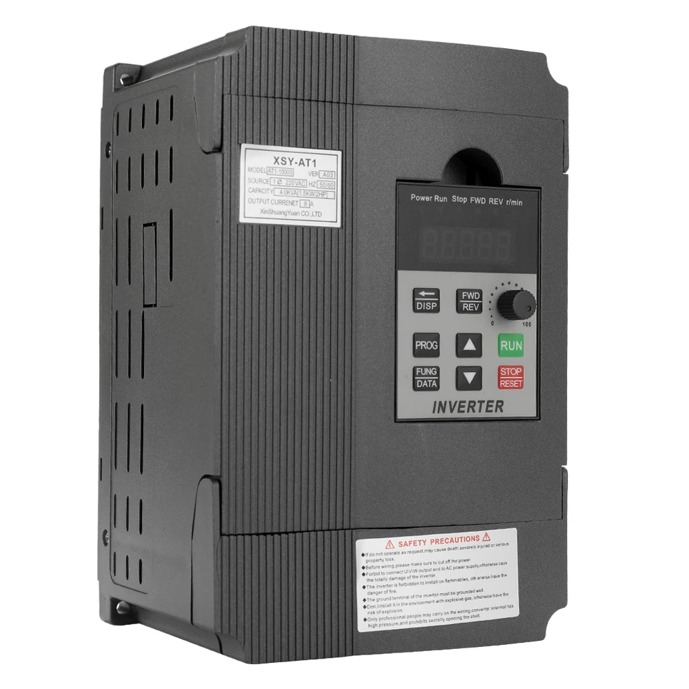 AT1-1500S Universal VFD Frequency Speed Controller 1.5KW 12A 220V AC Motor Drive Single to Three Phase Out Variable Inverter |