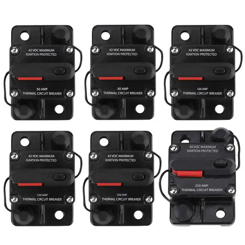 250A DC12V-42V 50A-300A Auto Leistungsschalter Sicherung Schalter Reset Stereo Audio Video Inline Überlastschutz Schalter mit wasserdichter Schutzabdeckung 250A DC12V-42V 50A-300A Auto Leistungsschalter Sicherung Schalter Reset Stereo Audio Video Inline Überlastschutz Schalter mit wasserdichter Schutzabdeckung