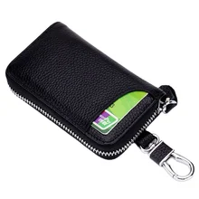 Genuine Leather KeyChain Men & Women Key Case Multifunction Organizer Wallet Holder Smart Housekeeper Car Small Key Bag Pouch