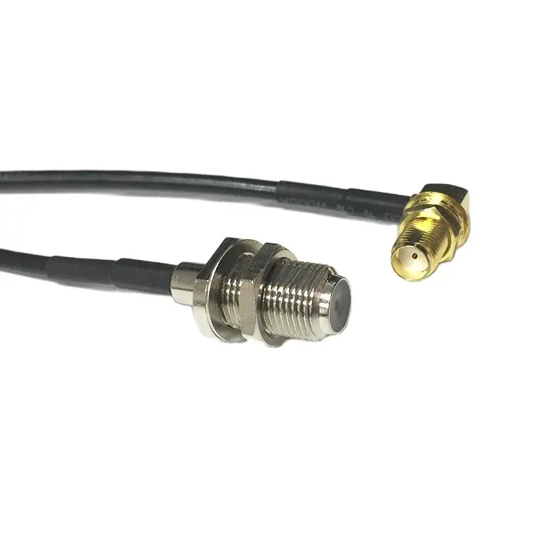 New Modem Coaxial Cable F Female Jack Connector Switch SMA Female Jack Nut Right Angle Connector RG174 Cable 20CM 8