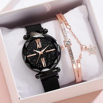 

2019 Women Watches Bracelet Starry Sky Luxury Rose Gold Fashion Ladies Watches Women's Quartz Wristwatch Watchproof reloj mujer