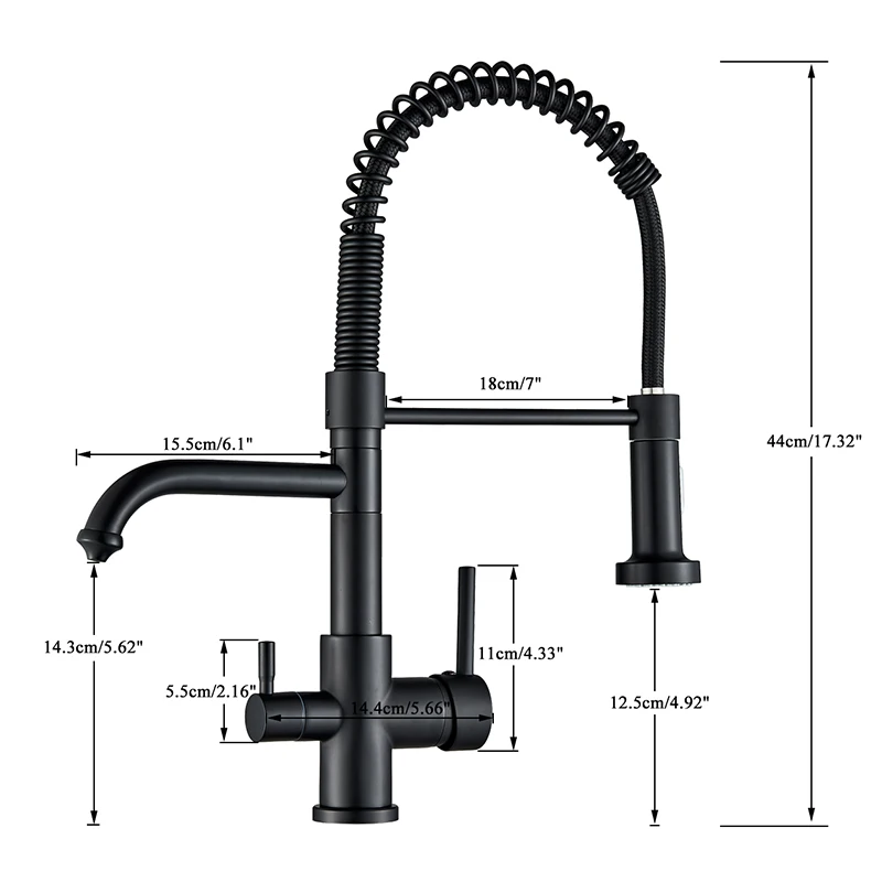 Kitchen Faucets Faucet Water Filter Water Purifier Kitchen Filtered Faucet Dual Sprayer 360 Rotation Purification Mixer