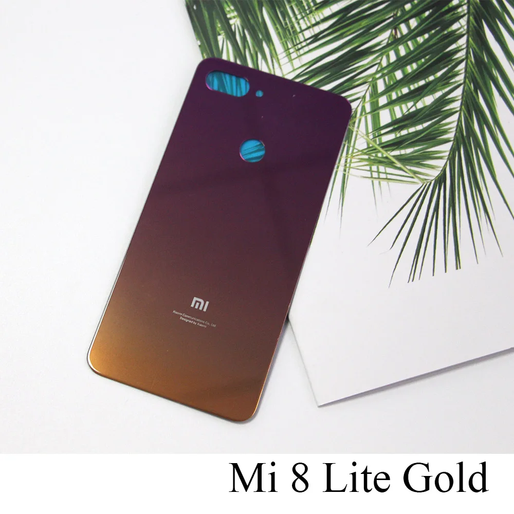 E-fa mi ly Xiaomi mi 8 крышка батареи Задняя стеклянная задняя дверь корпус чехол для Xiaomi mi 8 SE аккумулятор крышка 8SE 8 Lite замена - Цвет: Mi8 lite Gold