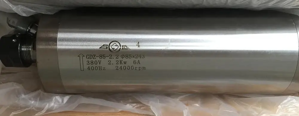 CNC мотор шпинделя 2.2KW 220V 380V 4 подшипника с водяным охлаждением шпинделя ER20 с диаметром 80 мм GDZ-80-2.2b Newcarve