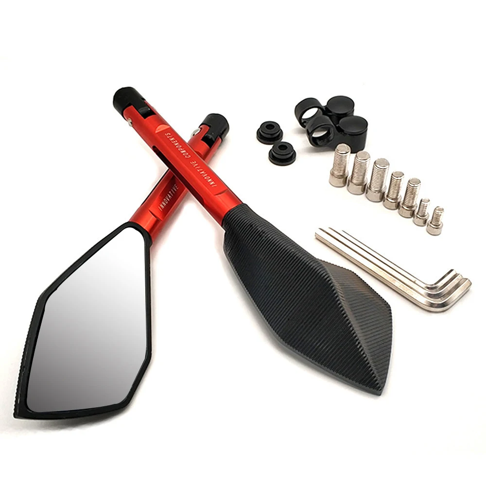 Для Kawasaki ZX636R GTR1400 H2R ZG1000 ZRX1100 ZRX1200 Universial мотоцикл retroкозырек Ручка Бар Торцевая сторона зеркала заднего вида - Цвет: orange