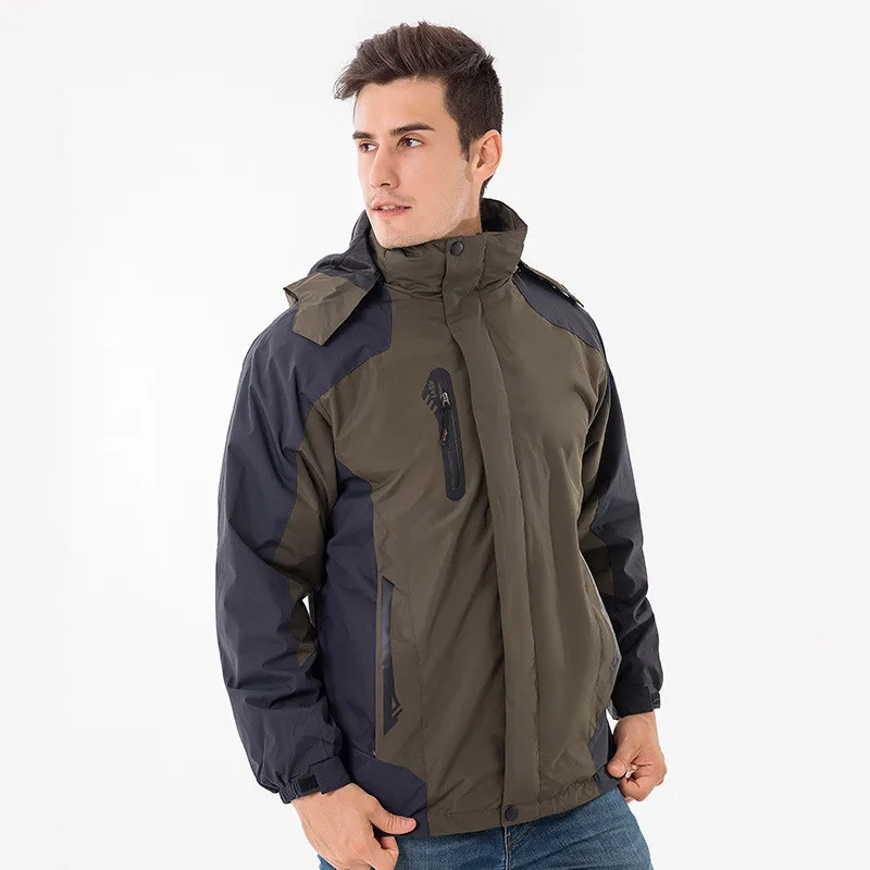 North Winter Jacket Men Women Parka Rainproof Windproof Face Plus Size Detachable Plus Velvet Outdoor Sport Couple Coats - Цвет: CAMEL