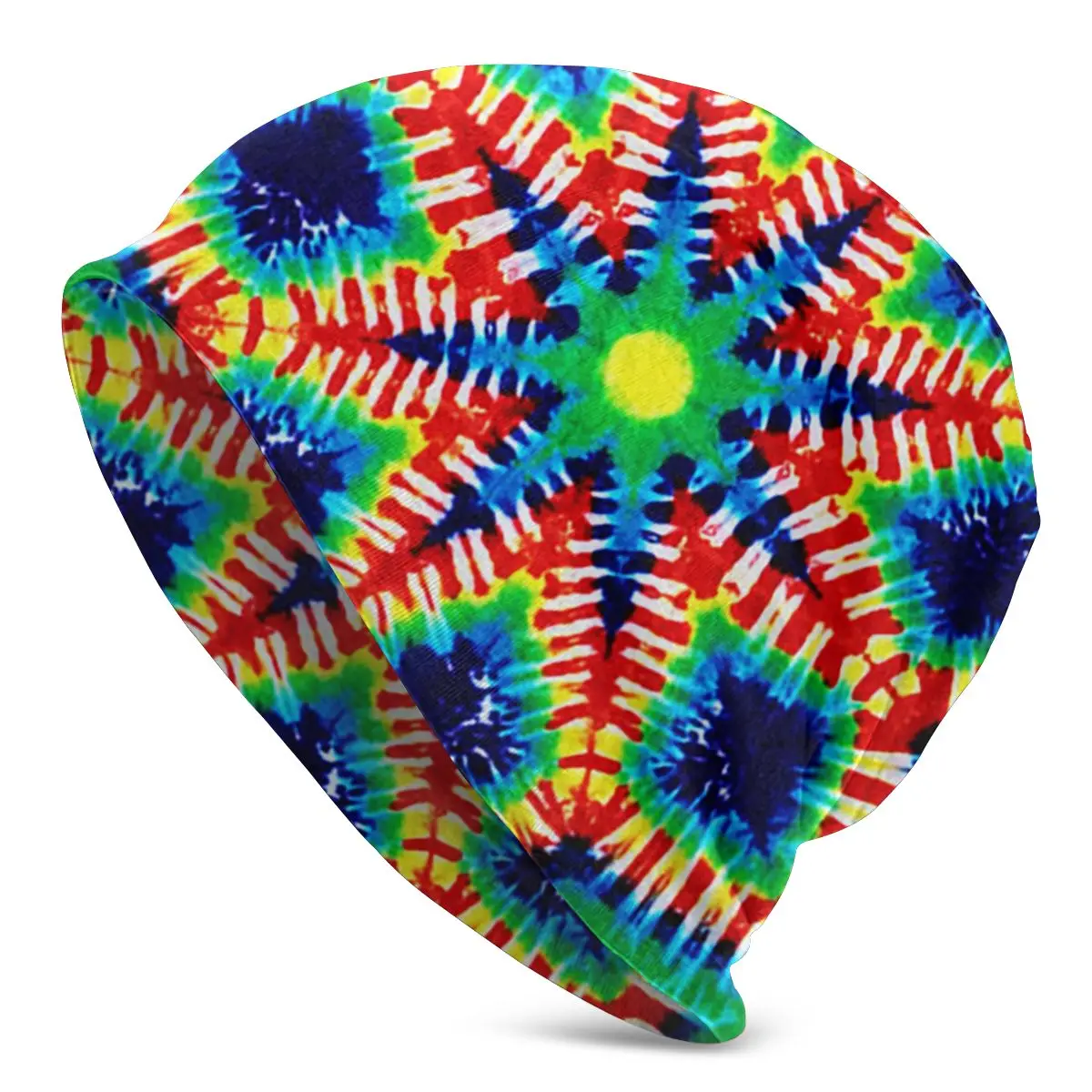 Мандала Tie Dye Flower унисекс взрослая Повседневная шапочка зимняя теплая вязаная Лыжная шапка Skully Beanies