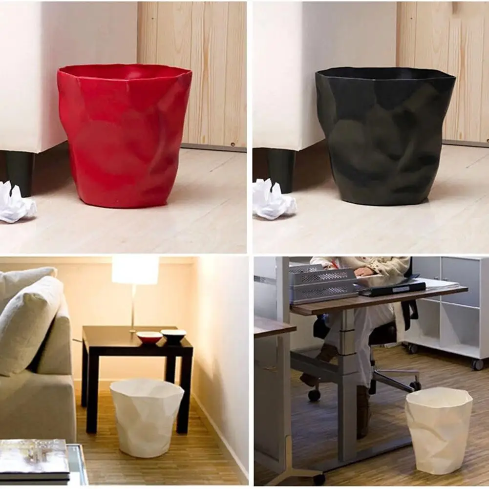 Poubelle Créative Avec Couvercle Et 50 Sacs - Mini Corbeille à Papier Pour Bureau, Maison, Salle De Bain - Design Compact Blanc - 3