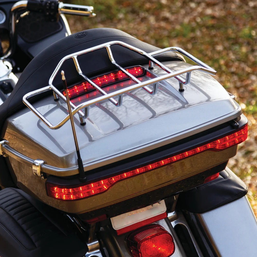 Nuovo Per Electra Road Tri Glide Low Ultra Limited Low Flhtkl Flhtcu Fltru Led Moto Tour-Pak Coperchio Light Satin Black