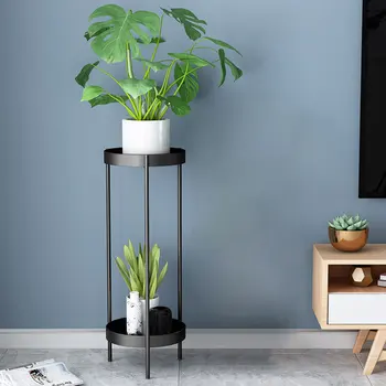 

90cm Household Indoor Plant Stand Flowerpot Holder For Home Decor Holder Home Garden Indoor Display Plant Stand Shelf - Black