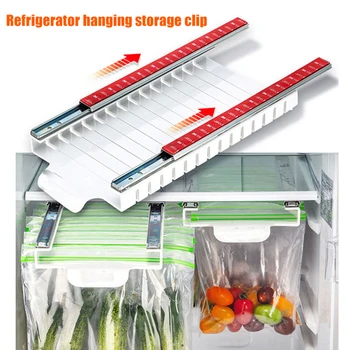 

Hot Hanging Storage Rack Refrigerator Hanging Storage Clip Sliding Rail Tray for Food Bag D6
