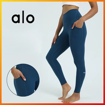 Alo – pantalon de Yoga pour femmes, Leggings de sport, de Gym, de course, d'entraînement, de mise en forme, taille haute, pour les hanches, doux pour la peau, nouvelle collection 1