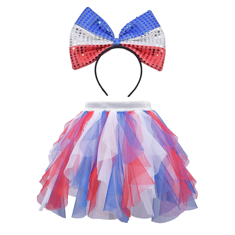 038 red white blue 2 предмета, юбка-пачка принцессы для девочек Весенняя Милая фатиновая юбка Детская Юбка для дня рождения, свадьбы, для детей возрастом от 2 до 8 лет, блестящая Одежда для девочек - Цвет: 038 red white blue