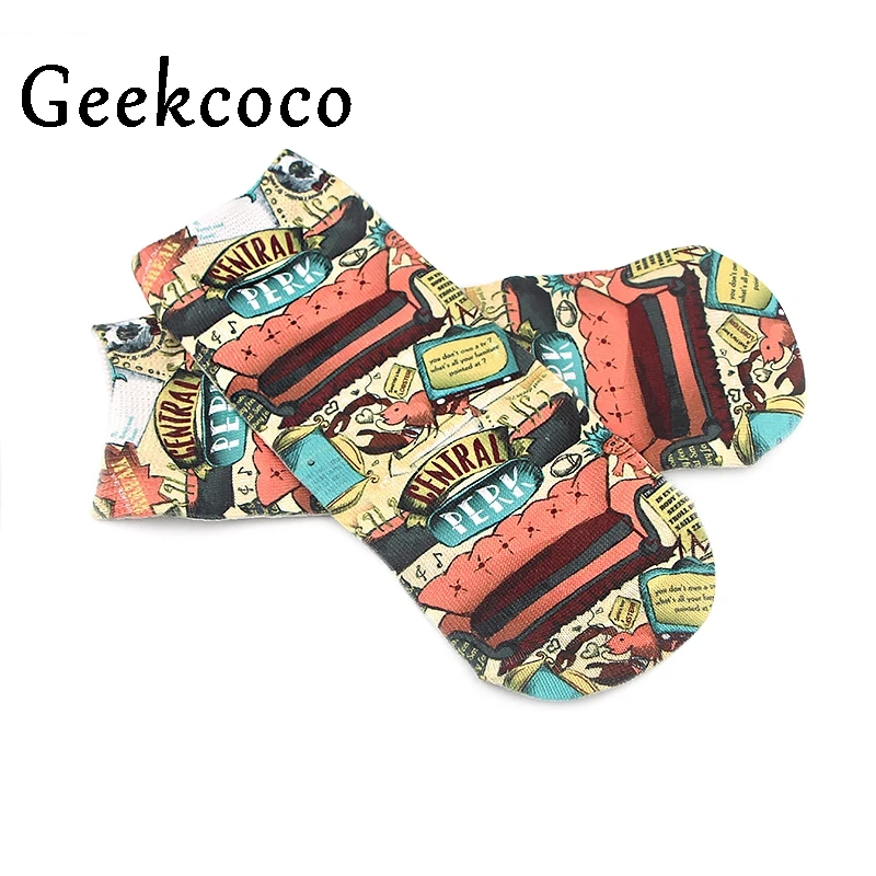 Friends tv show Fashion cartoon unisex Casual Non Slip Breathable Comfortable short Tube couple Socks J0879