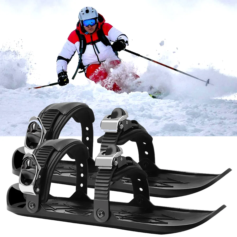 Aggiornato Mini Breve Pattini da Sci per Neve Regolabile Sci per Scarpe Invernali Ciaspole Brevi Snowskates Skiboards per Uomini Donne Outdoor Pattini da sci 
