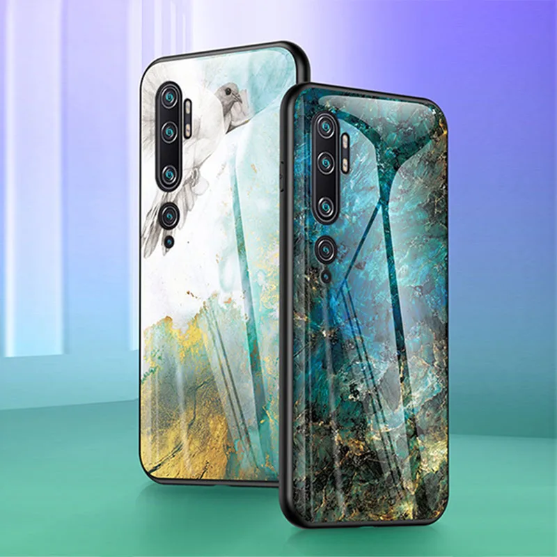 

Marble Tempered Glass Case For Xiaomi mi note 10 mi note10 Pro Funda Luxury Protective Case Cover For Xiaomi mi cc9pro cc9 pro