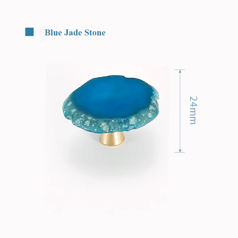 Blue jade stone Нордическая натуральная Агатовая ручка для дверцы выдвижного ящика, Мебельная ручка для шкафа, ручка для кухонного шкафа, ручки для шкафа неправильной формы - Цвет: Blue jade stone