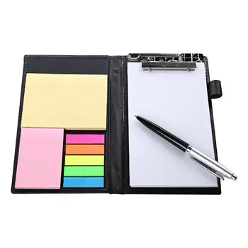 

Sticky Notes Notebooks Colored Page Rectangular Notes Index Tabs Flags Organizer Ballpoint Pen Leather Look Design Holder #B