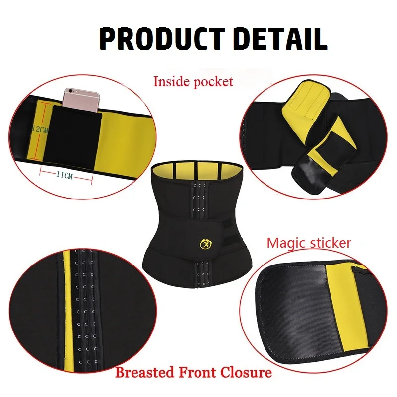 SEXYWG S-6XL Slim Waist Trainer for Women Waist Support Body Shaper Corset Slimming Neoprene Shapewear Strap Plus Size Sport Top