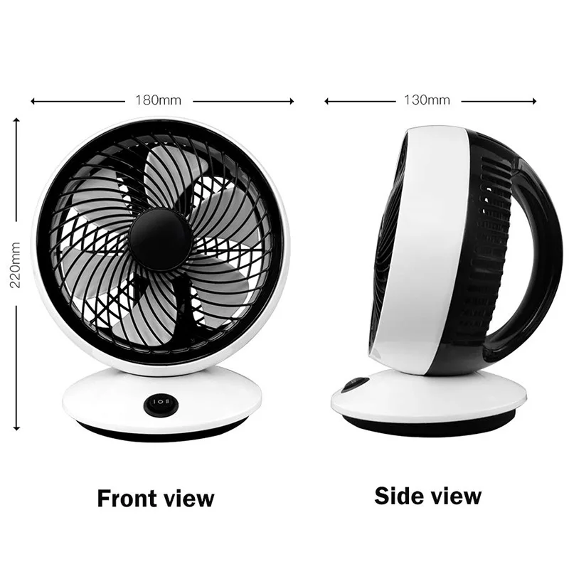 6 Inch USB Portable Desk Fan,2-Speed Control USB Powered Fan(Black/White