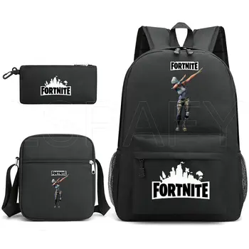 FORTNITE-어린이 학교 가방 세트, 초등학교 배낭, 어린이 학교 배낭, 학교 및 레저용, 3 피스