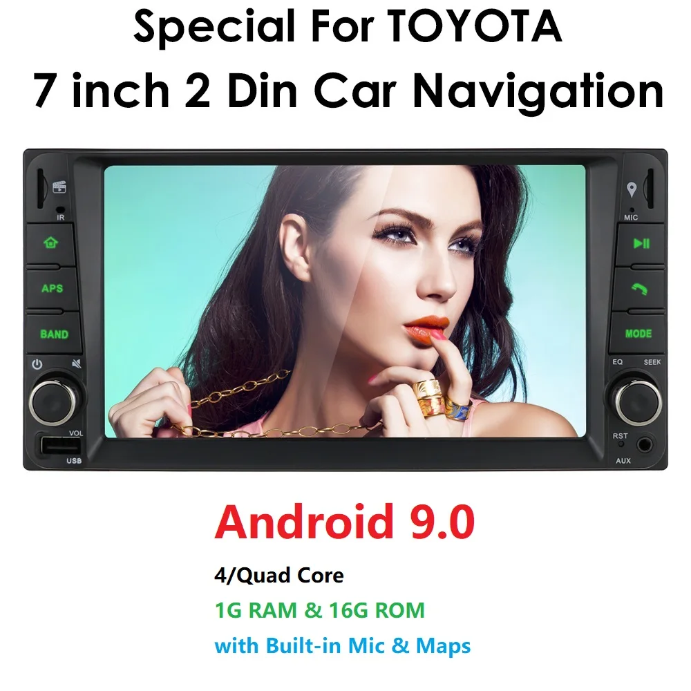 2Din 7 &quotAndroid 9 0 4 ядра автомобильный медиаплеер для Corolla Toyota RAV4 Hilux Fortuner Innova Prado без DVD