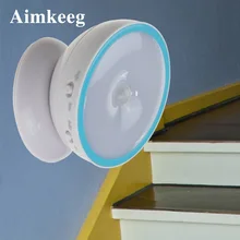Светодиодный светильник с датчиком движения, активированный Ночной светильник, Индукционная лампа, вращающийся на 360 градусов настенный светильник для кухни, спальни, шкафа с питанием от AAA