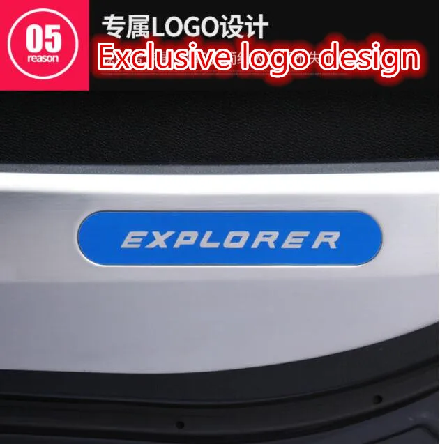 Применение только для 16-19 Ford Explorer двери анти-Ударная пластина Модифицированная нержавеющая сталь анти-удар Pad импорт украшения