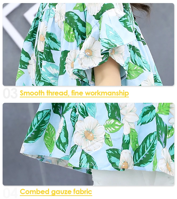 2 Piece Holiday Summer Outfit Kids Girls Green Floral And White Shorts Set 2Pcs Ruffled Outfits Tops Sweet Girl Clothing Set