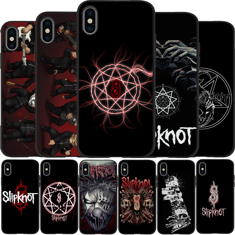 Тяжелый металлический чехол Slipknot мягкий силиконовый черный чехол для телефона X XR XS Max для iPhone 6 6plus 7 8 plus 5 5S SE
