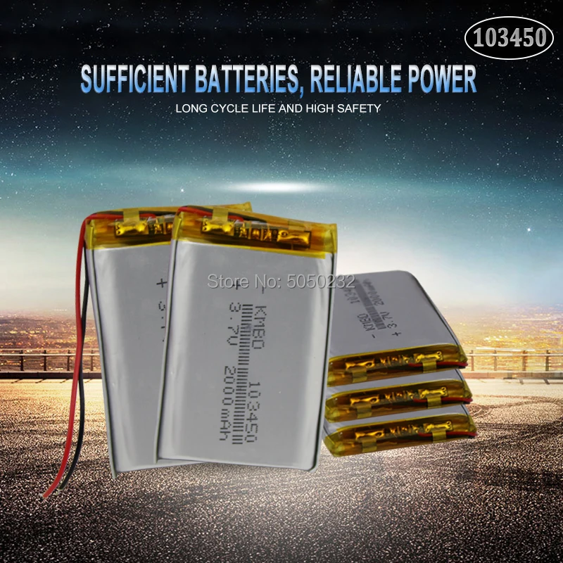 1 шт 2000mAh 3,7 V 103450 Lipo полимерная аккумуляторная батарея для gps навигатора MP5 gps Bluetooth динамик гарнитура электронная книга камера
