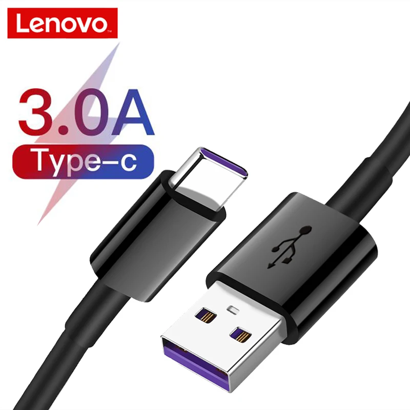 Зарядный кабель для мобильного телефона lenovo type-C, 5 В, 3 А, кабель для передачи данных, высокое качество, 1 м, линия зарядки для Xiaomi, huawei, samsung, htc