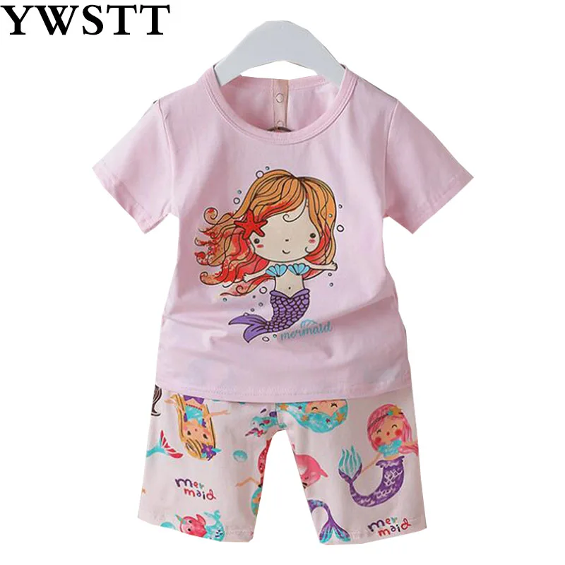 

2pcs/set Kids Suits Summer Children's Short Sleeve Short Pants Suit Cotton for Boys and Girls Child Summer print short sleeves