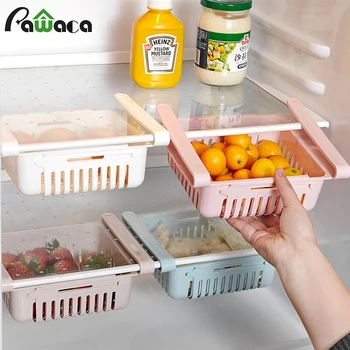 

Stretchable Pull-out Refrigerator Storage Case Organizer Fridge Rack Shelf Drawer Tray Refrigerator Basket Fresh Spacer Layer