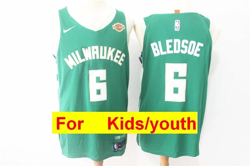 Баскетбольные майки Milwaukee Giannis Antetokounmpo Eric Bledsoe - Цвет: Синий