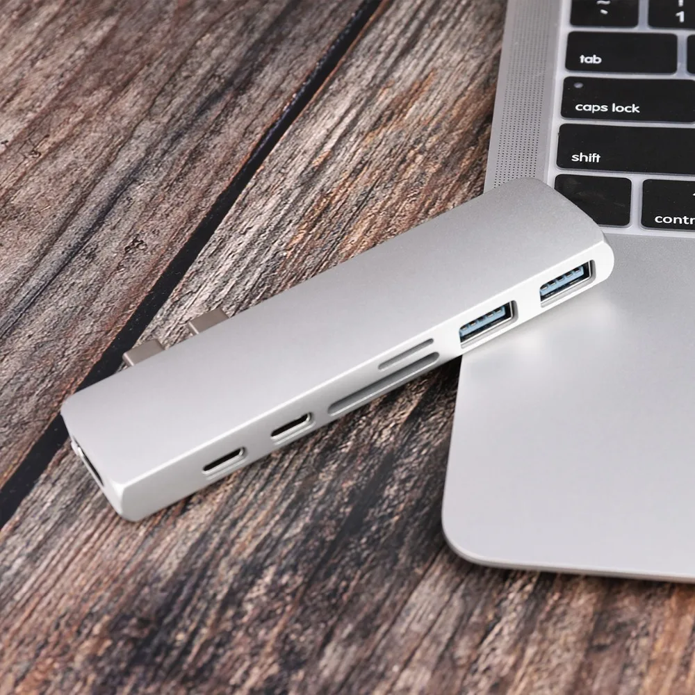 Два порта USB C концентратор до 4K HDMI адаптер Thunderbolt 3 двойной USB 3,1 данных type-C концентратор TF SD PD адаптер для MacBook Pro Air 13