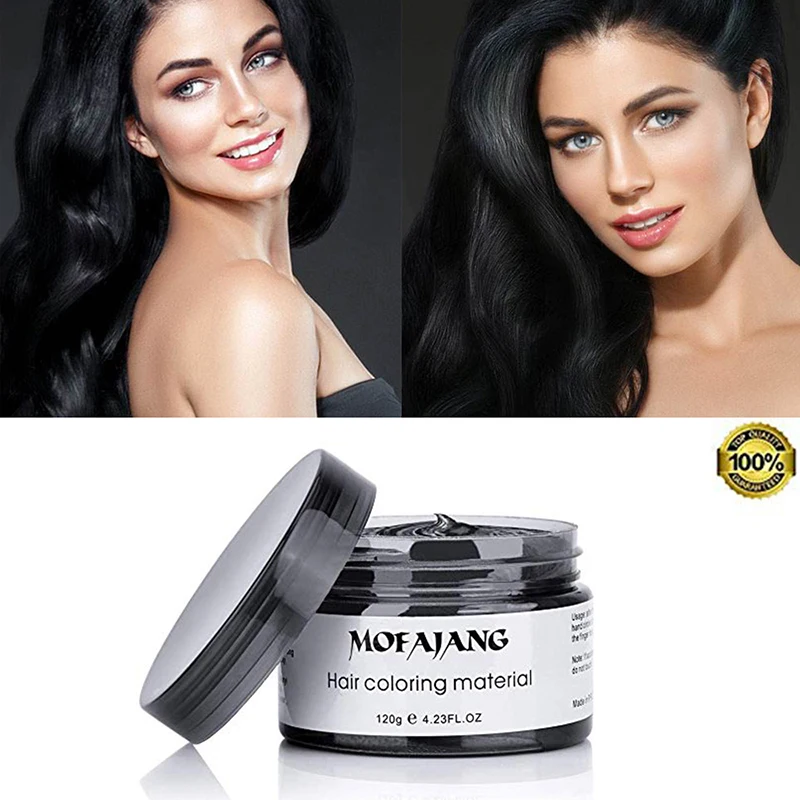 Mofajang Black Hair Wax Color Styling Products Hair Dye One-time Molding  Paste Natural Hair Strong Gel Cream Hair Dye - Hair Styling Waxes & Cream -  AliExpress