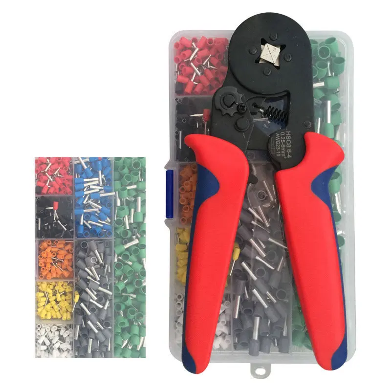

WXC8 6-4 Photovoltaic Terminal Crimping Pliers 800 PCs Cold Pressing Terminal Crimping Pliers Packaged Combination