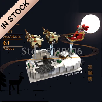 

New In stock 04007 Merry Christmas Building blocks MOC 725Pcs Santa View Model Countdown Calendar New Year 49007