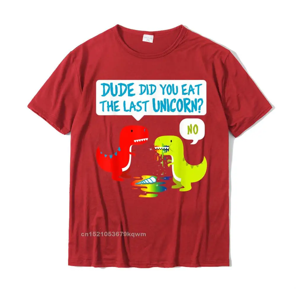 2021 Hot Sale Men T-Shirt O-Neck Short Sleeve Pure Cotton Europe Tops & Tees Cool T-Shirt Wholesale Funny Did You Eat The Last Unicorn Dinosaur T-Rex T-Shirt__4971 red