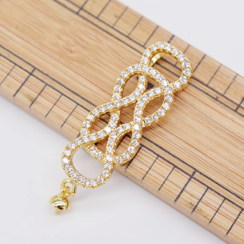 1pair 25x6mm gold Filled CZ micro pave  connector for erring and pendant for necklace